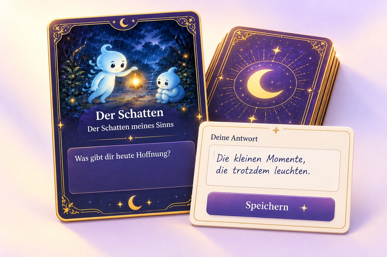 Stilisierte Detailansicht: Mit Soul Cards nachdenken