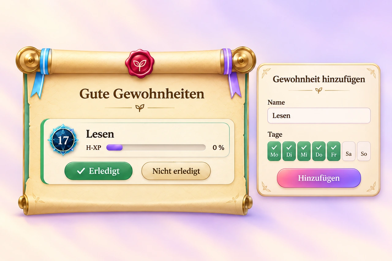 Stilisierte Detailansicht: Gute Gewohnheiten stärken